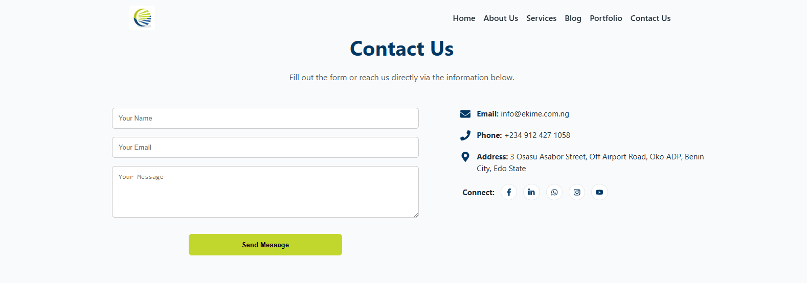 Contact page