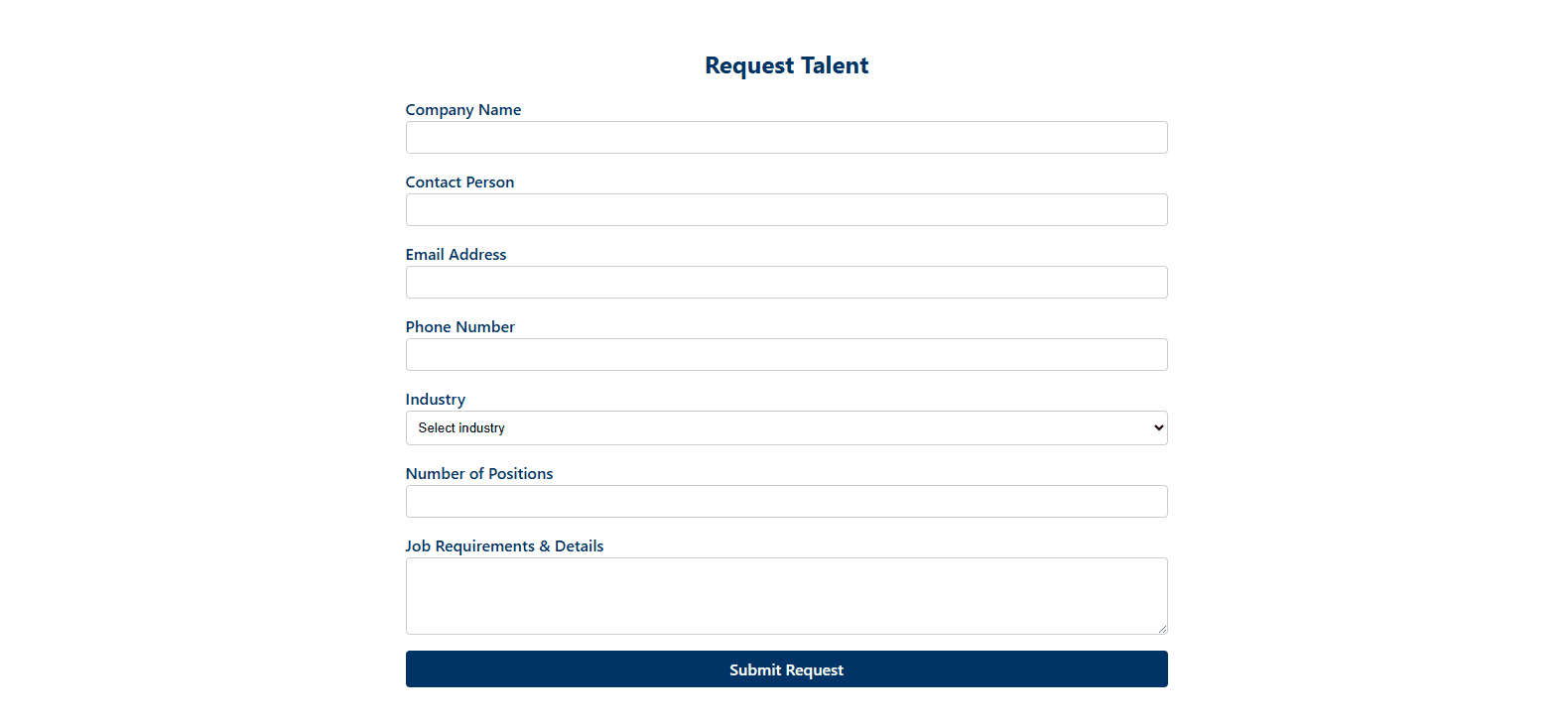 Employer inquiry form