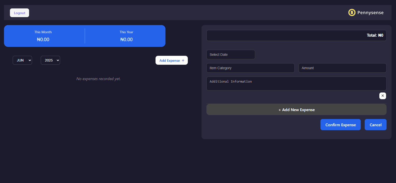 Desktop dashboard layout